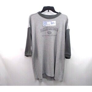 Harley Davidson Men's Textured 3/4 Sleeve Shirt Size XXL Gray New Castle PA